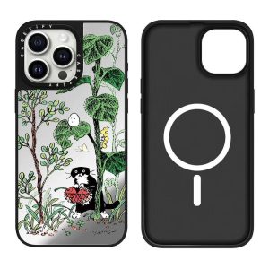 磁吸黑框鏡面 拿iPhone 黑貓